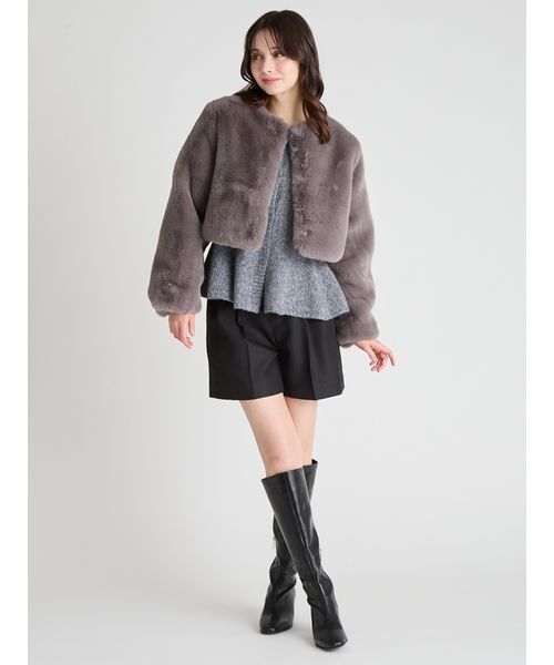 CELFORD リボンディテールペプラムカーディガン リボンディテールペプラムカーディガン(ニットプルオーバー