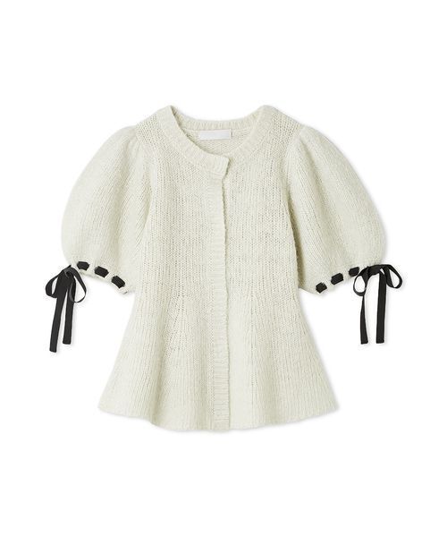 リボンディテールペプラムカーディガン（カーディガン/ボレロ