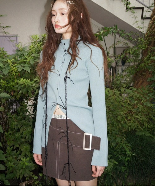 musubore(ムスボレ)の「2way long sleeve plain cardigan / ロングスリーブプレーンカーディガン(カーディガン/ボレロ・レディース・ブラック/パープル/ブルー/ネイビー・FREE)」の6枚目の写真