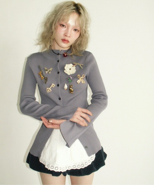2way long sleeve plain cardigan / ロングスリーブプレーン