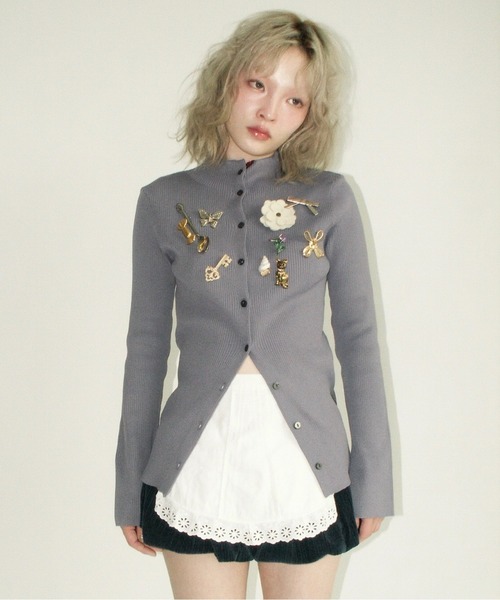 way ロングスリーブプレーンカーディガン　ムスボレ　musubore 2way long sleeve plain cardigan / ロングスリーブプレーン