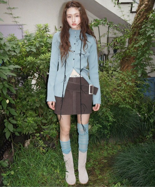 musubore(ムスボレ)の「2way long sleeve plain cardigan / ロングスリーブプレーンカーディガン(カーディガン/ボレロ・レディース・ブラック/パープル/ブルー/ネイビー・FREE)」の5枚目の写真