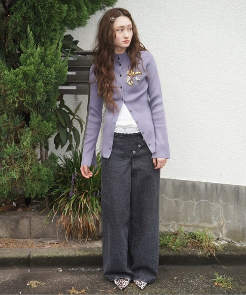 musubore(ムスボレ)の「2way long sleeve plain cardigan / ロングスリーブプレーンカーディガン(カーディガン/ボレロ・レディース・ブラック/パープル/ブルー/ネイビー・FREE)」の12枚目の写真