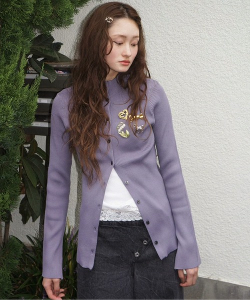 musubore(ムスボレ)の「2way long sleeve plain cardigan / ロングスリーブプレーンカーディガン(カーディガン/ボレロ・レディース・ブラック/パープル/ブルー/ネイビー・FREE)」の16枚目の写真
