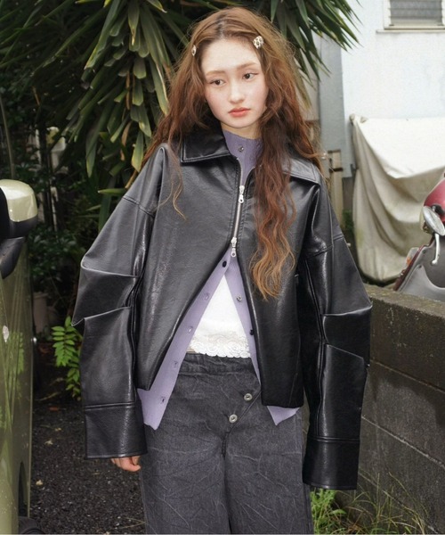 musubore(ムスボレ)の「2way long sleeve plain cardigan / ロングスリーブプレーンカーディガン(カーディガン/ボレロ・レディース・ブラック/パープル/ブルー/ネイビー・FREE)」の18枚目の写真