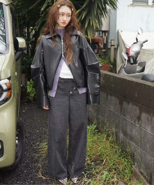 musubore(ムスボレ)の「2way long sleeve plain cardigan / ロングスリーブプレーンカーディガン(カーディガン/ボレロ・レディース・ブラック/パープル/ブルー/ネイビー・FREE)」の17枚目の写真