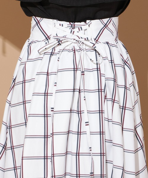 WILLSELECTION(ウィルセレクション)の「チェック柄タックギャザースカート(スカート・レディース・ホワイト/ベージュ・FREE)」の13枚目の写真