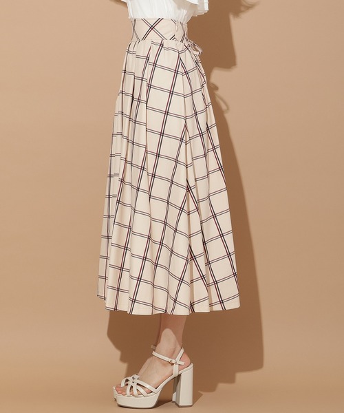 WILLSELECTION(ウィルセレクション)の「チェック柄タックギャザースカート(スカート・レディース・ホワイト/ベージュ・FREE)」の10枚目の写真