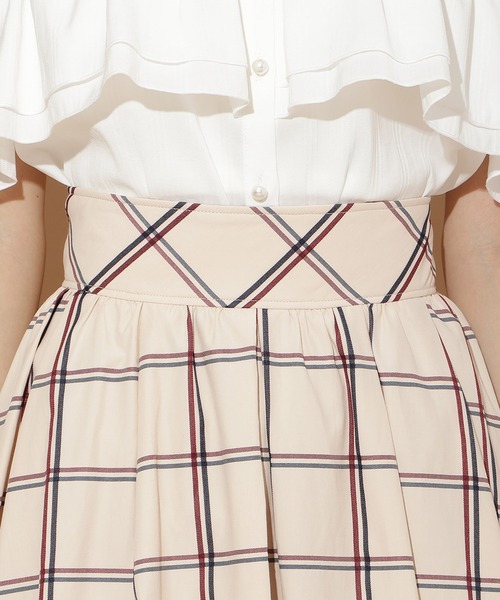WILLSELECTION(ウィルセレクション)の「チェック柄タックギャザースカート(スカート・レディース・ホワイト/ベージュ・FREE)」の8枚目の写真