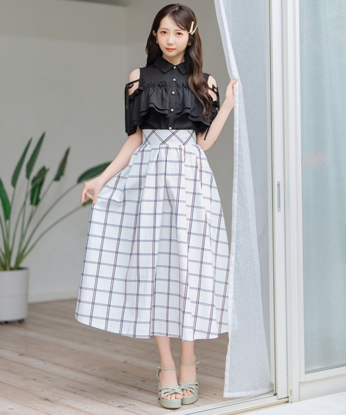 WILLSELECTION(ウィルセレクション)の「チェック柄タックギャザースカート(スカート・レディース・ホワイト/ベージュ・FREE)」の17枚目の写真