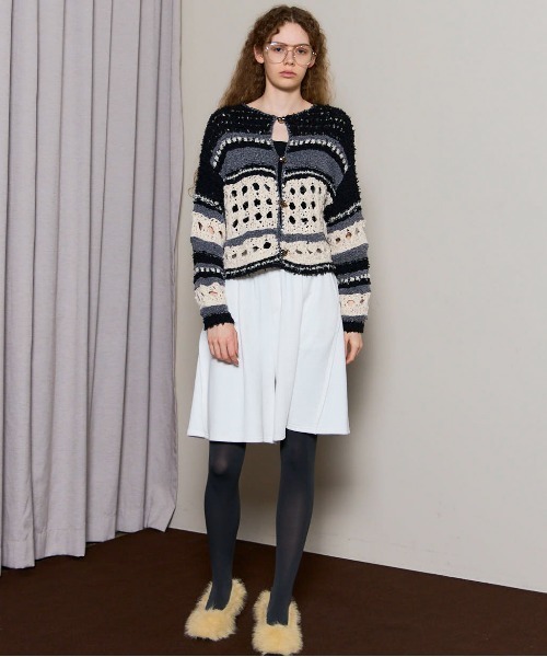 MAISON SPECIAL(メゾンスペシャル)の「Hand-knitted Cardigan/ハンドカーディガン【MAISON SPECIAL/メゾンスペシャル】(カーディガン/ボレロ・レディース・ブラック/ピンク/グレー・FREE)」の18枚目の写真