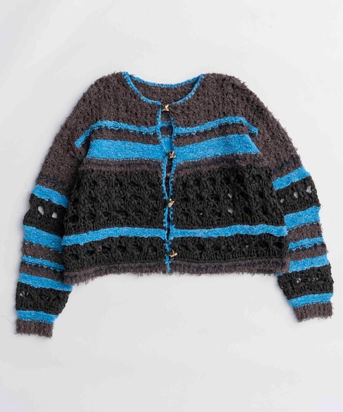 MAISON SPECIAL(メゾンスペシャル)の「Hand-knitted Cardigan/ハンドカーディガン【MAISON SPECIAL/メゾンスペシャル】(カーディガン/ボレロ・レディース・ブラック/ピンク/グレー・FREE)」の11枚目の写真