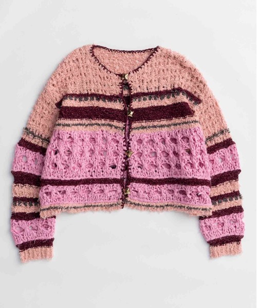 MAISON SPECIAL(メゾンスペシャル)の「Hand-knitted Cardigan/ハンドカーディガン【MAISON SPECIAL/メゾンスペシャル】(カーディガン/ボレロ・レディース・ブラック/ピンク/グレー・FREE)」の9枚目の写真