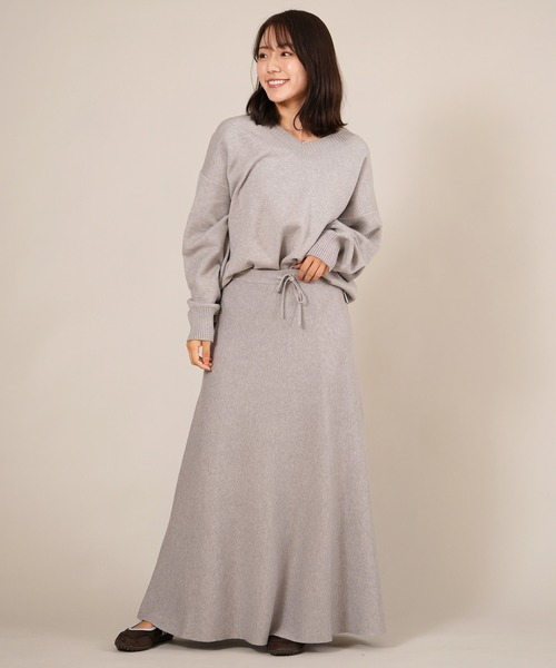 ムラサキスポーツ（ムラサキスポーツ）の「RIKKA FEMME/リッカファム ロングスカート リブニットスカート セットアップ対応 RF25FW15（スカート・レディース・ブラウン/ベージュ/グレー・FREE）」の21枚目の写真