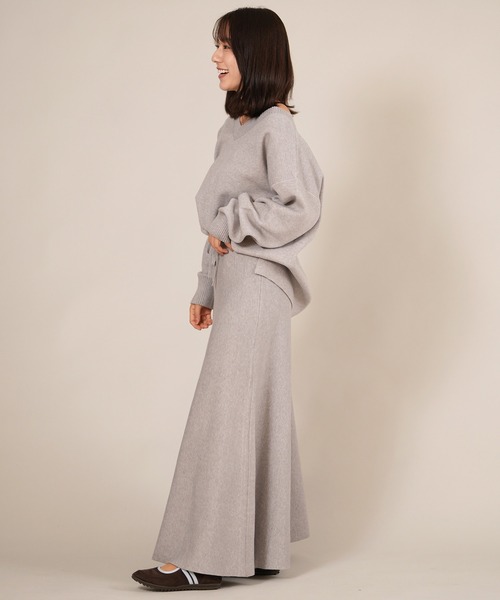 ムラサキスポーツ（ムラサキスポーツ）の「RIKKA FEMME/リッカファム ロングスカート リブニットスカート セットアップ対応 RF25FW15（スカート・レディース・ブラウン/ベージュ/グレー・FREE）」の22枚目の写真
