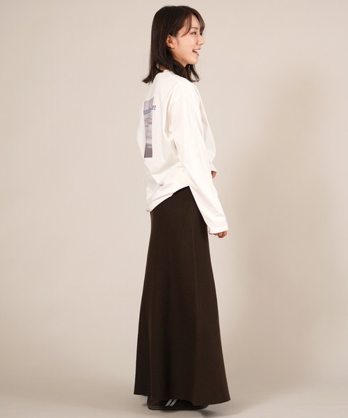 ムラサキスポーツ（ムラサキスポーツ）の「RIKKA FEMME/リッカファム ロングスカート リブニットスカート セットアップ対応 RF25FW15（スカート・レディース・ブラウン/ベージュ/グレー・FREE）」の8枚目の写真