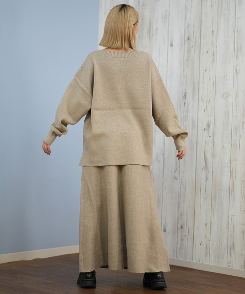 ムラサキスポーツ（ムラサキスポーツ）の「RIKKA FEMME/リッカファム ロングスカート リブニットスカート セットアップ対応 RF25FW15（スカート・レディース・ブラウン/ベージュ/グレー・FREE）」の13枚目の写真