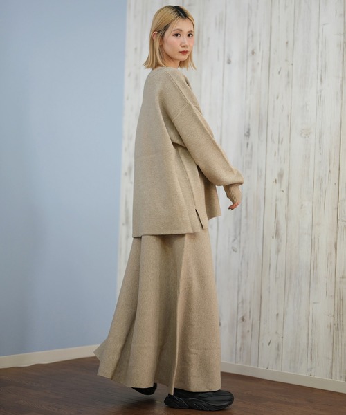 ムラサキスポーツ（ムラサキスポーツ）の「RIKKA FEMME/リッカファム ロングスカート リブニットスカート セットアップ対応 RF25FW15（スカート・レディース・ブラウン/ベージュ/グレー・FREE）」の14枚目の写真