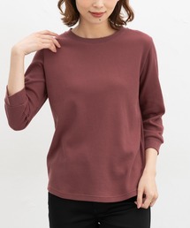 【UVカット】7分袖ワッフルクルーT