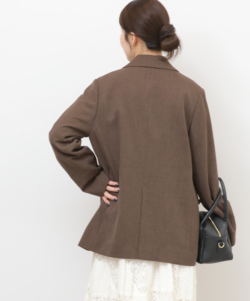 追加》ツイーディーツイルテーラードダブルジャケット（テーラード