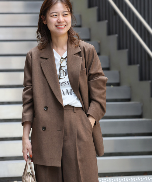 ツイーディーツイルテーラードダブルジャケット 追加》ツイーディーツイルテーラードダブルジャケット（テーラード