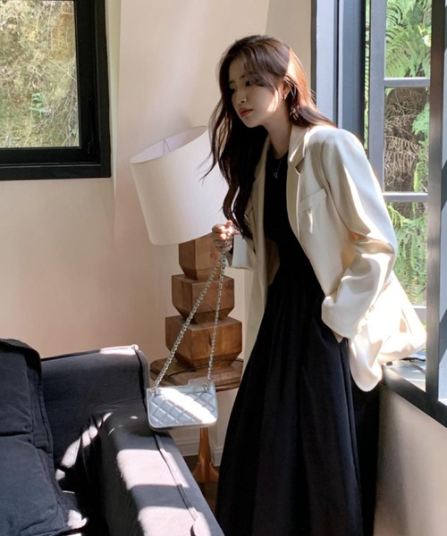 LADY LIKE(レディライク)の「異素材切替え肌見せロングワンピース(ワンピース・レディース・ブラック・M)」の13枚目の写真