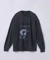 【SLICK/スリック】Snow Wash Printed T-Shirt(Thrive)/スノーウォッシュプリントTシャツ(Thrive)/ヴィンテージ