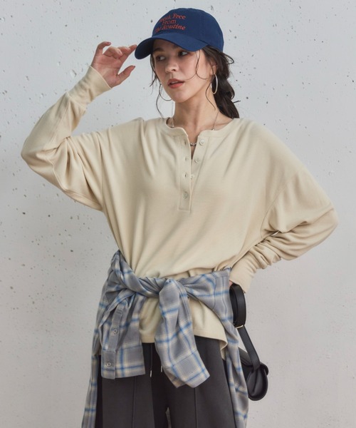 セール】ソフトヘンリーネックプルオーバー（Tシャツ/カットソー