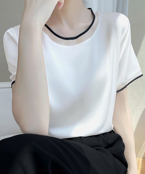 Miniministore（ミニミニストア）の「クルーネック サテン風シャツブラウス（シャツ/ブラウス・レディース・ホワイト/シャンパン/ブラック・L/XL/M/2XL）」の22枚目の写真