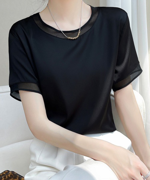Miniministore（ミニミニストア）の「クルーネック サテン風シャツブラウス（シャツ/ブラウス・レディース・ホワイト/シャンパン/ブラック・L/XL/M/2XL）」の18枚目の写真