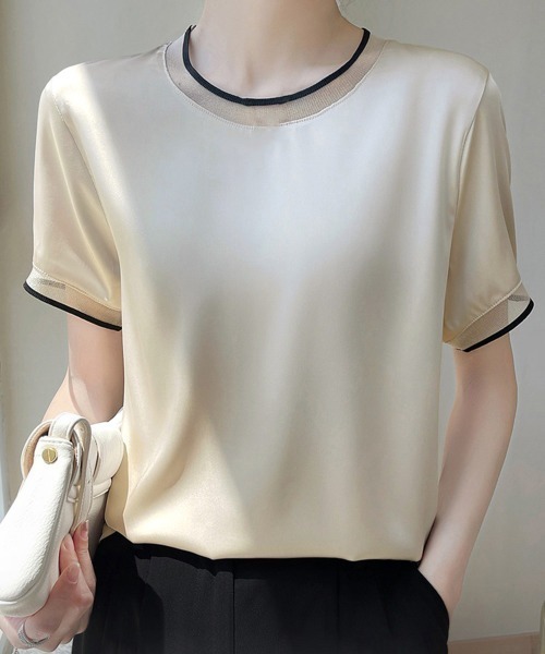 Miniministore（ミニミニストア）の「クルーネック サテン風シャツブラウス（シャツ/ブラウス・レディース・ホワイト/シャンパン/ブラック・L/XL/M/2XL）」の16枚目の写真