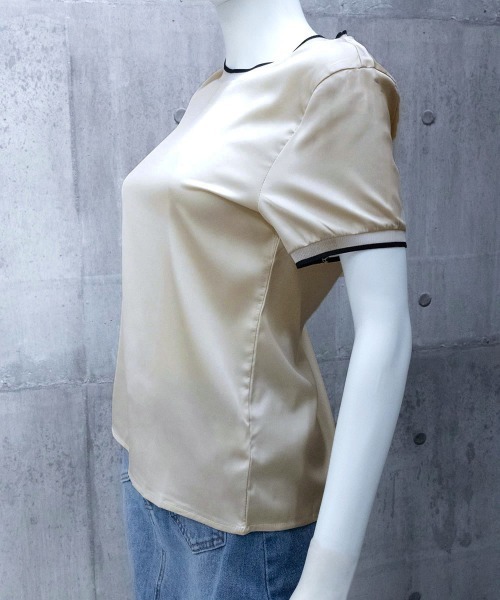 Miniministore（ミニミニストア）の「クルーネック サテン風シャツブラウス（シャツ/ブラウス・レディース・ホワイト/シャンパン/ブラック・L/XL/M/2XL）」の6枚目の写真