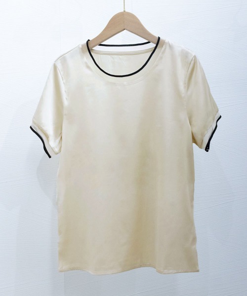 Miniministore（ミニミニストア）の「クルーネック サテン風シャツブラウス（シャツ/ブラウス・レディース・ホワイト/シャンパン/ブラック・L/XL/M/2XL）」の8枚目の写真