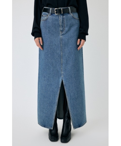 MOUSSY（マウジー）の「SLIT DENIM スカート（スカート・レディース・ダークブルー/ブルー・1/2）」の3枚目の写真