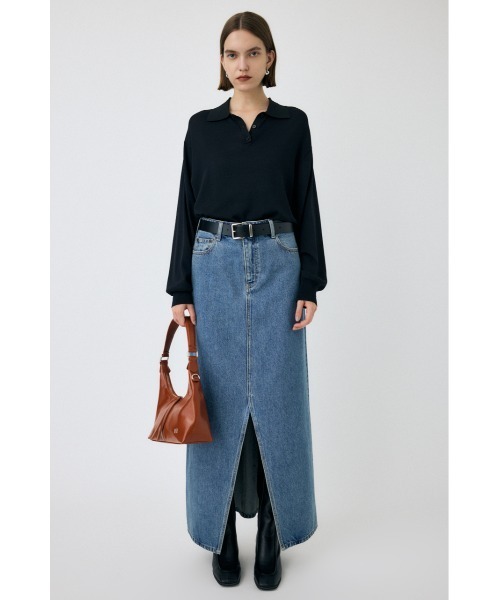 MOUSSY（マウジー）の「SLIT DENIM スカート（スカート・レディース・ダークブルー/ブルー・1/2）」の6枚目の写真