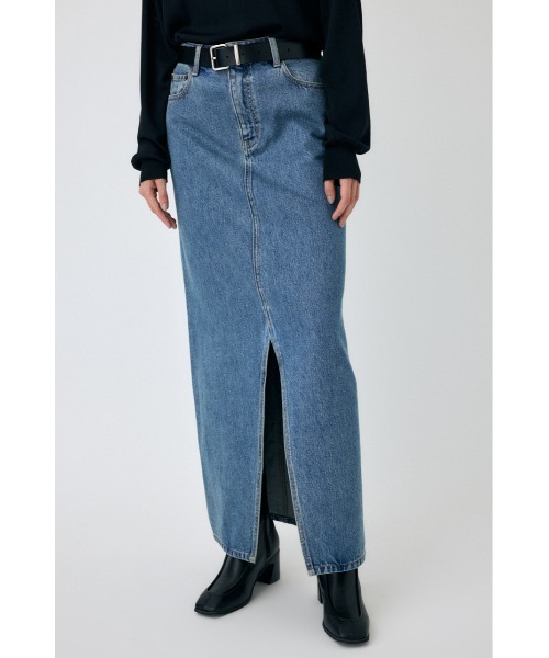 MOUSSY（マウジー）の「SLIT DENIM スカート（スカート・レディース・ダークブルー/ブルー・1/2）」の7枚目の写真