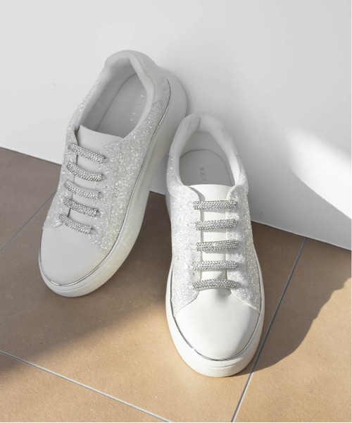 RANDA（ランダ）の「ビジューパーツグリッタースニーカー（スニーカー・レディース・ブラック/ホワイト/ピンク/シルバー・M/L/S/LL）」の6枚目の写真