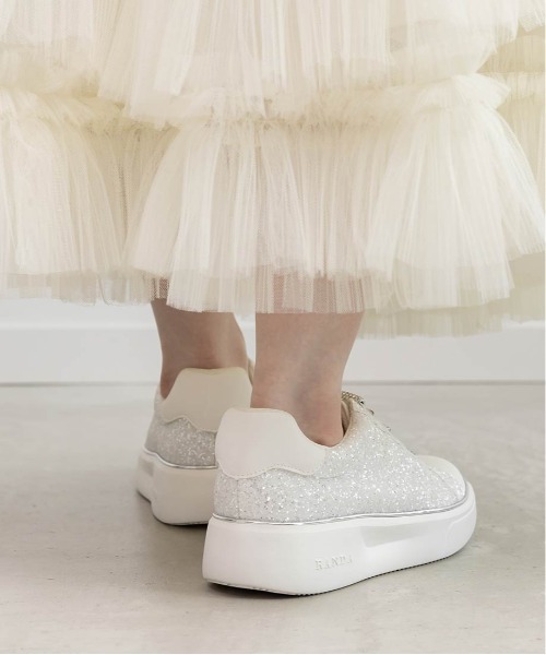 RANDA（ランダ）の「ビジューパーツグリッタースニーカー（スニーカー・レディース・ブラック/ホワイト/ピンク/シルバー・M/L/S/LL）」の8枚目の写真