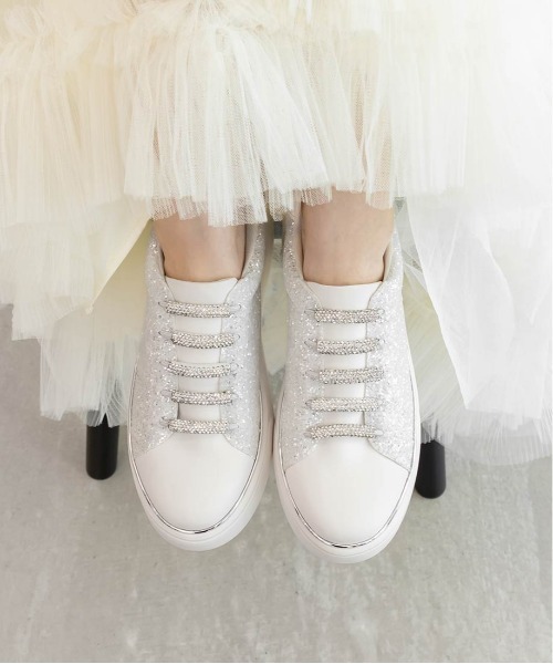 RANDA（ランダ）の「ビジューパーツグリッタースニーカー（スニーカー・レディース・ブラック/ホワイト/ピンク/シルバー・M/L/S/LL）」の11枚目の写真