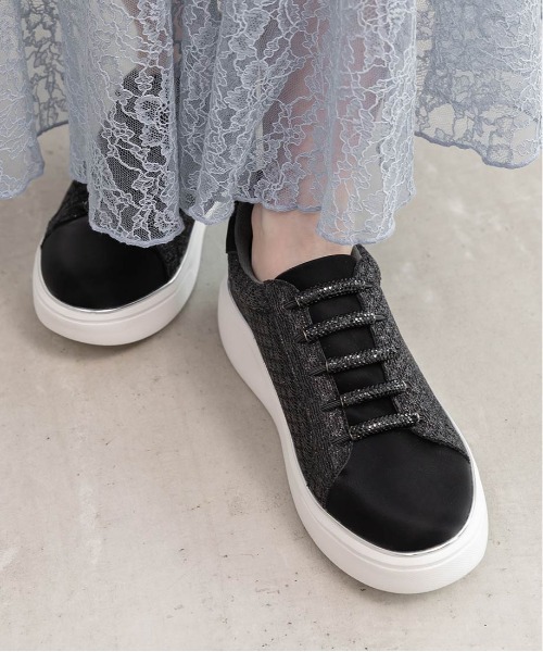 RANDA（ランダ）の「ビジューパーツグリッタースニーカー（スニーカー・レディース・ブラック/ホワイト/ピンク/シルバー・M/L/S/LL）」の16枚目の写真
