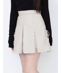 EATME | レースアップフェイクレザープリーツスカート(スカート)