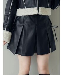 EATME | レースアップフェイクレザープリーツスカート(スカート)