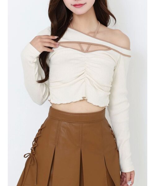 EATME（イートミー）の「レースアップフェイクレザープリーツスカート（スカート・レディース・キャメル/アイボリー/ブラック・SMALL/MEDIUM）」の21枚目の写真