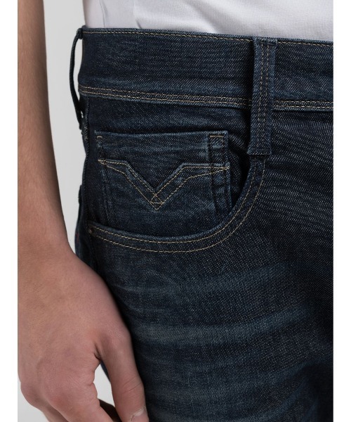 REPLAY(リプレイ)の「スリムフィットANBASS HYPERFLEX DUST ブルーストレッチデニム(デニムパンツ・メンズ・ダークブルー・W36xL32/W34xL32/W33xL32/W32xL32/W31xL32/W30xL32/W29xL32/W28xL32)」の3枚目の写真