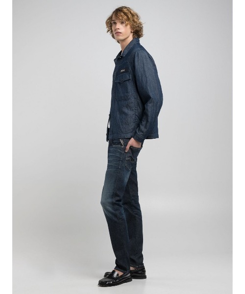 REPLAY(リプレイ)の「スリムフィットANBASS HYPERFLEX DUST ブルーストレッチデニム(デニムパンツ・メンズ・ダークブルー・W36xL32/W34xL32/W33xL32/W32xL32/W31xL32/W30xL32/W29xL32/W28xL32)」の4枚目の写真