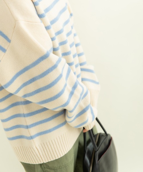 CHILD WOMAN（チャイルドウーマン）の「ウールハーフミラノ肩釦ボートネック プルオーバー（ニット/セーター・レディース・サックスブルー/ネイビー/レッド・FREE）」の19枚目の写真