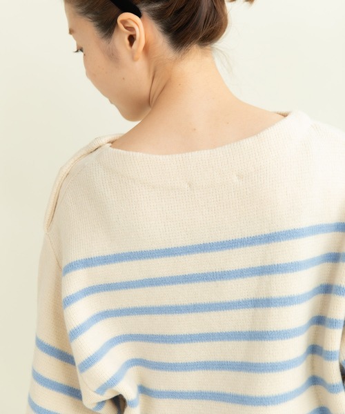 CHILD WOMAN（チャイルドウーマン）の「ウールハーフミラノ肩釦ボートネック プルオーバー（ニット/セーター・レディース・サックスブルー/ネイビー/レッド・FREE）」の20枚目の写真