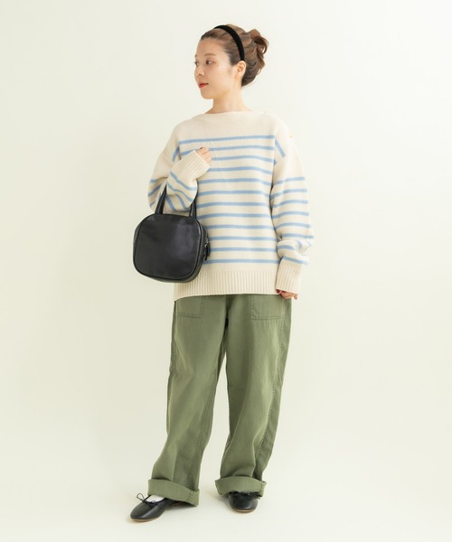 CHILD WOMAN（チャイルドウーマン）の「ウールハーフミラノ肩釦ボートネック プルオーバー（ニット/セーター・レディース・サックスブルー/ネイビー/レッド・FREE）」の22枚目の写真