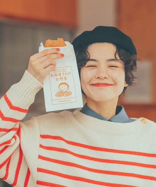 CHILD WOMAN（チャイルドウーマン）の「ウールハーフミラノ肩釦ボートネック プルオーバー（ニット/セーター・レディース・サックスブルー/ネイビー/レッド・FREE）」の6枚目の写真