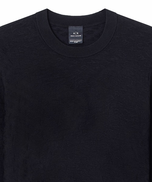 ARMANI EXCHANGE(アルマーニエクスチェンジ)の「【A|X アルマーニ エクスチェンジ】オールオーバージャカードロゴ ニットプルオーバー(ニット/セーター・メンズ・ブラック・SMALL/X-LARGE/X-SMALL/LARGE/MEDIUM)」の6枚目の写真